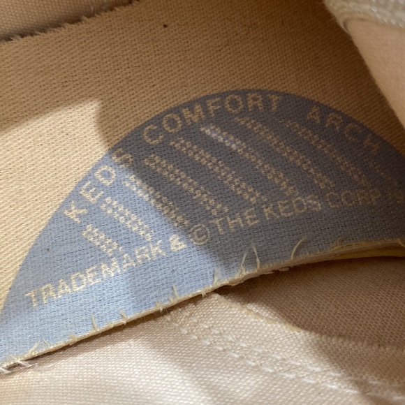 Keds Canvas Crosshatch Snicker in Cream Pearl Silver Sparkle size 10 - Picture 14 of 16